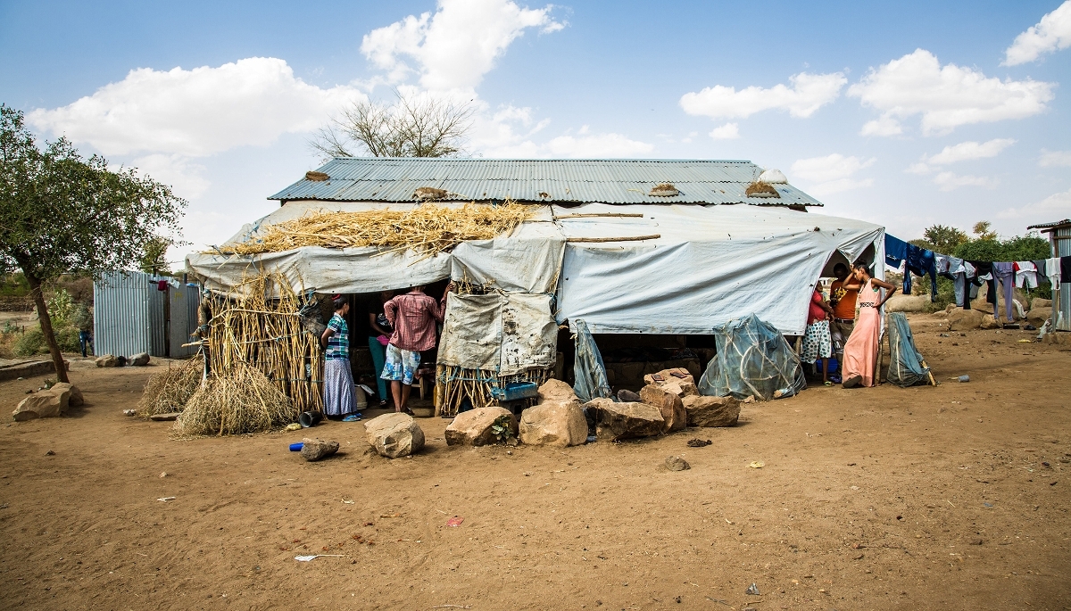 Des réfugiés érythréens au camp de Hitsats, dans la région éthiopienne de l'Amhara, en février 2018.