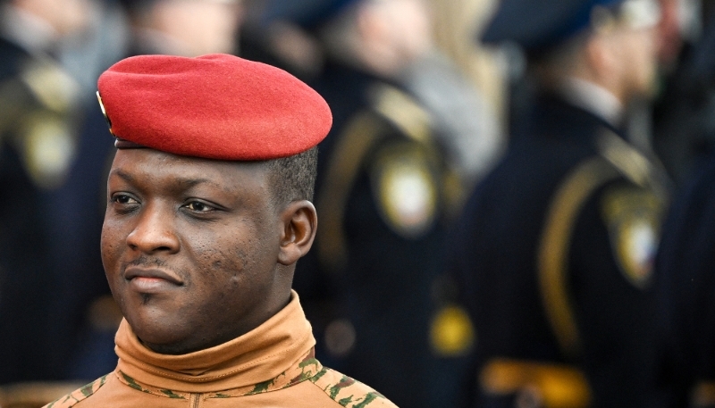 Le président burkinabè, Ibrahim Traoré, à Moscou, le 9 mai 2025.