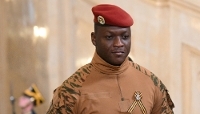 Le chef de la junte militaire à la tête du Burkina Faso, Ibrahim Traoré, à Moscou, en Russie, le 8 mai 2025.