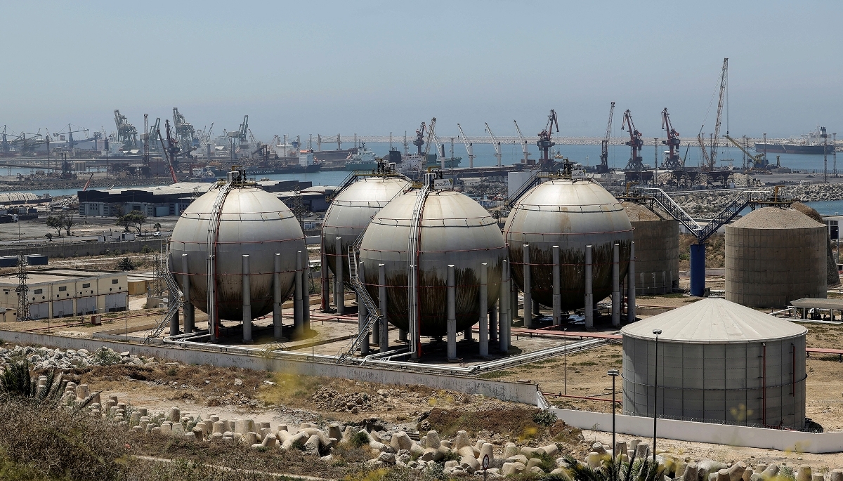 Silos de stockage du phosphate de Groupe OCP sur le port de Jorf Lasfar, au Maroc, en juillet 2026.