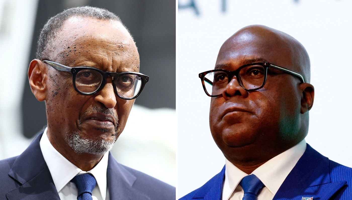 Le président rwandais, Paul Kagame, et son homologue congolais, Félix Tshisekedi.