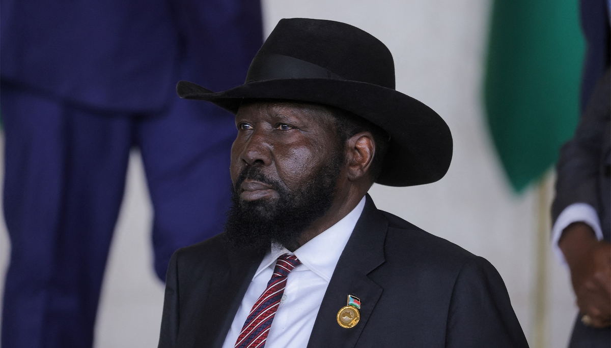 Le président sud-soudanais, Salva Kiir, à Addis-Abeba, le 15 février 2025. 