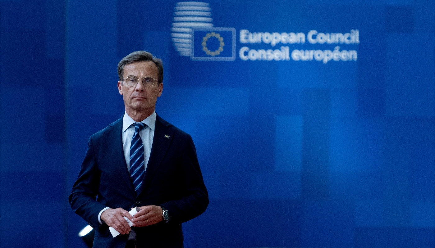 Le premier ministre suédois, Ulf Kristersson, à Bruxelles, le 18 juin 2026.