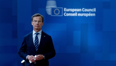 Le premier ministre suédois, Ulf Kristersson, à Bruxelles, le 18 juin 2026.