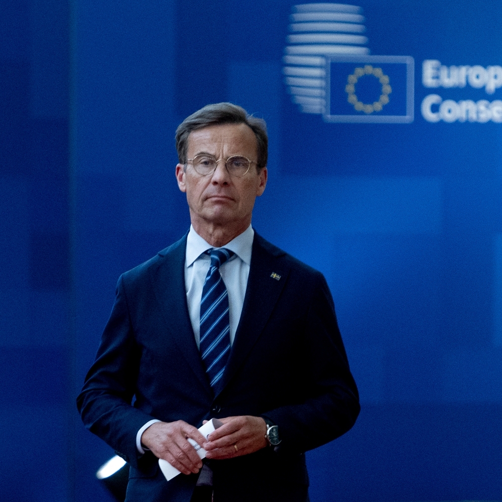 Le premier ministre suédois, Ulf Kristersson, à Bruxelles, le 18 juin 2026.