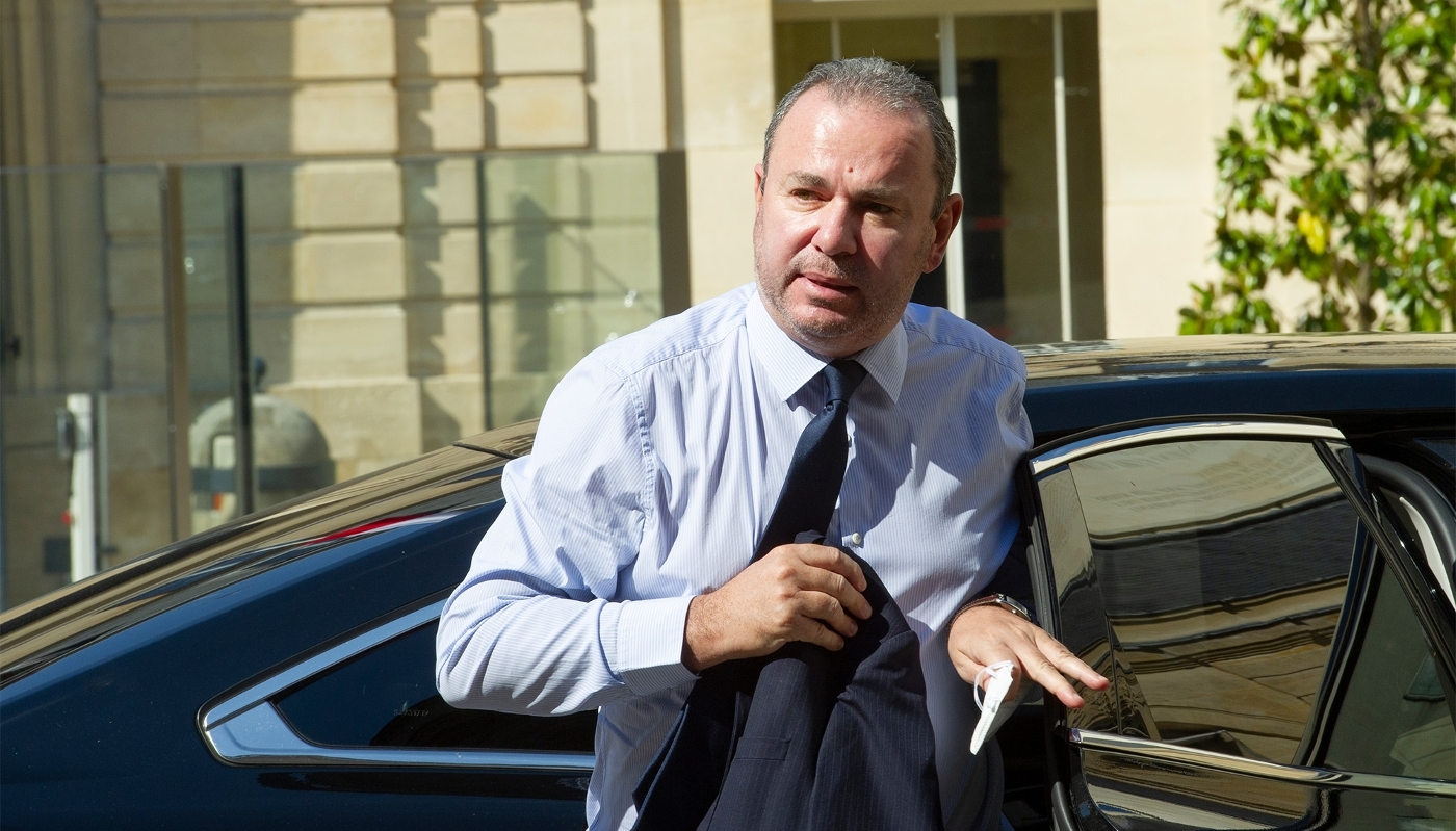Christophe Lecourtier, alors directeur général de Business France, arrive à l'hôtel Matignon, à Paris, en 2020.