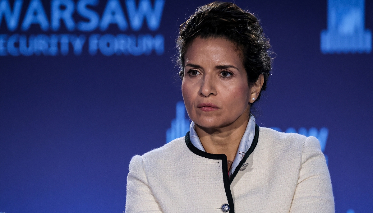 La ministre de la transition énergétique Leila Benali à Varsovie, le 29 septembre 2025.
