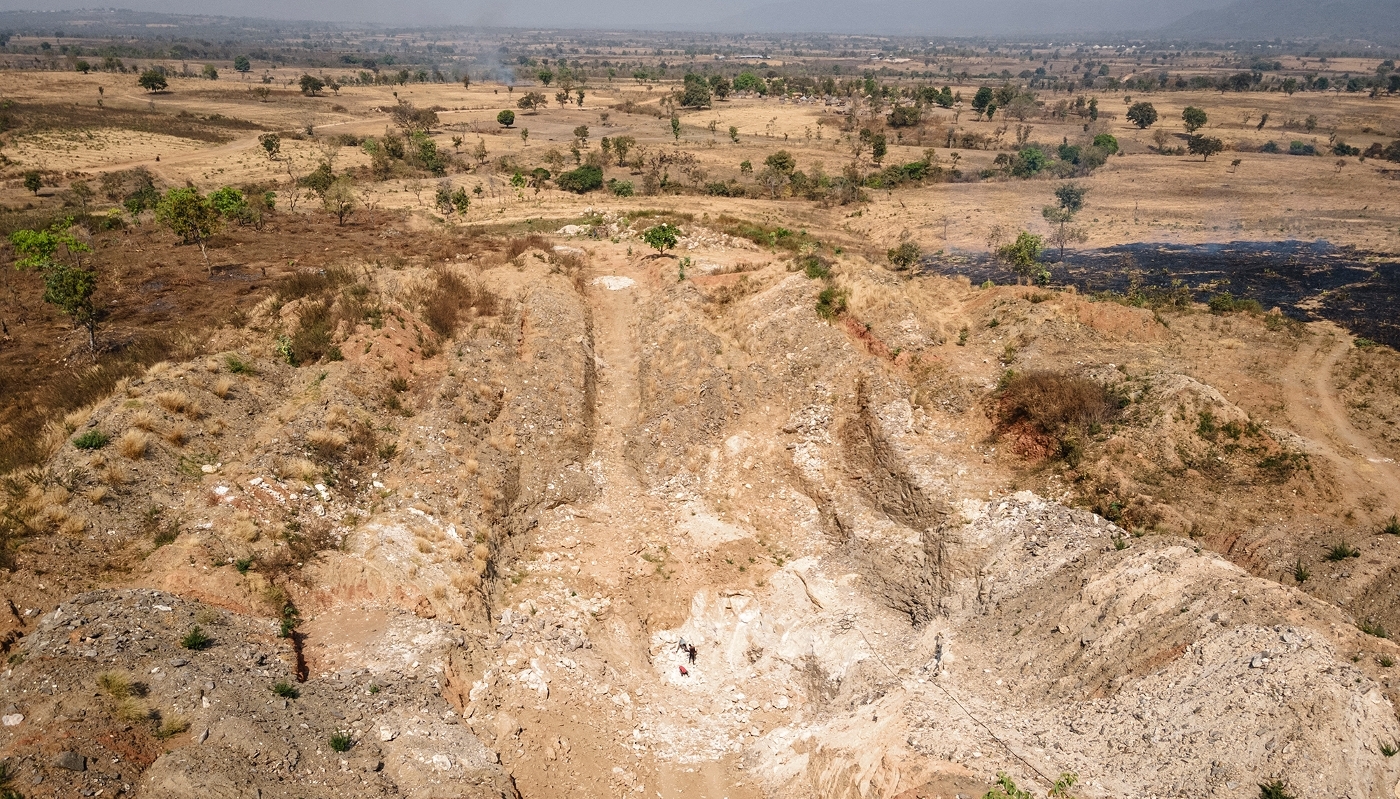 Une mine de lithium à Gidan Kwano, au Nigeria, en janvier 2025.
