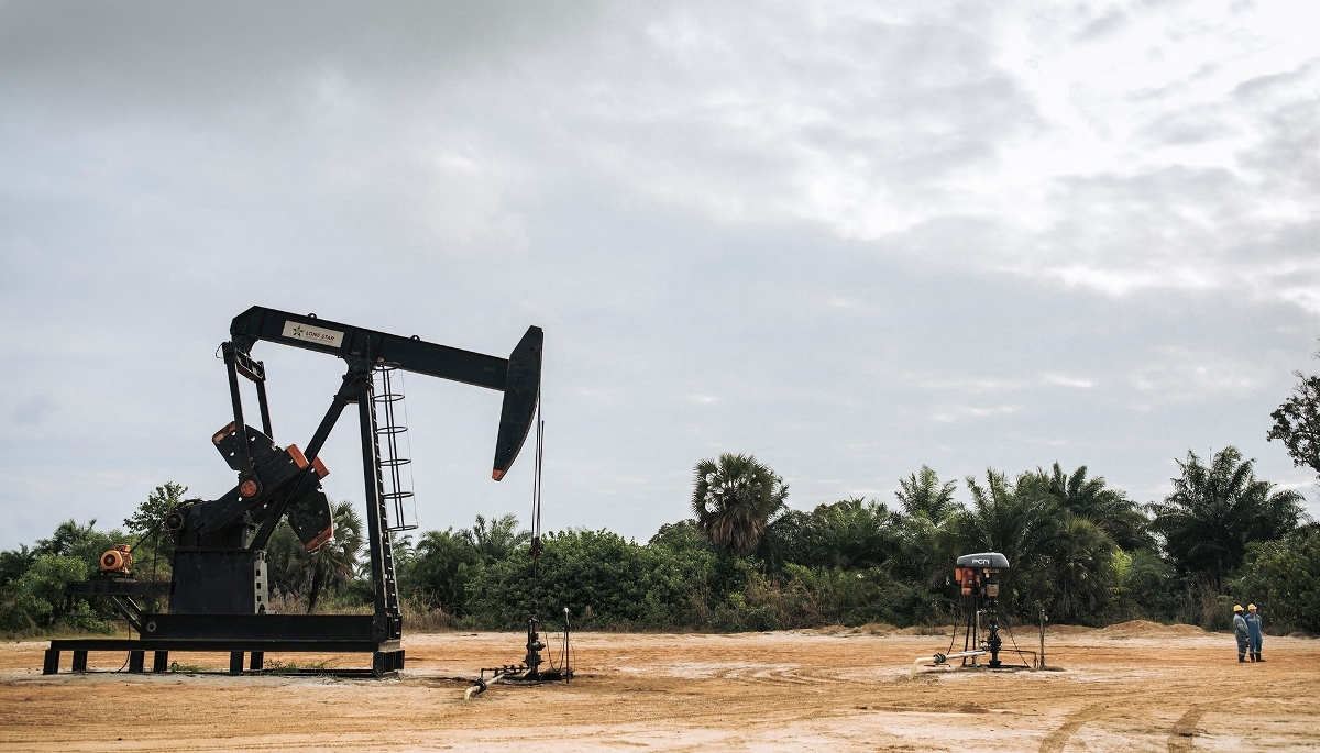 Un puits de la société pétrolière franco-britannique à Muanda, en RDC, en 2021.