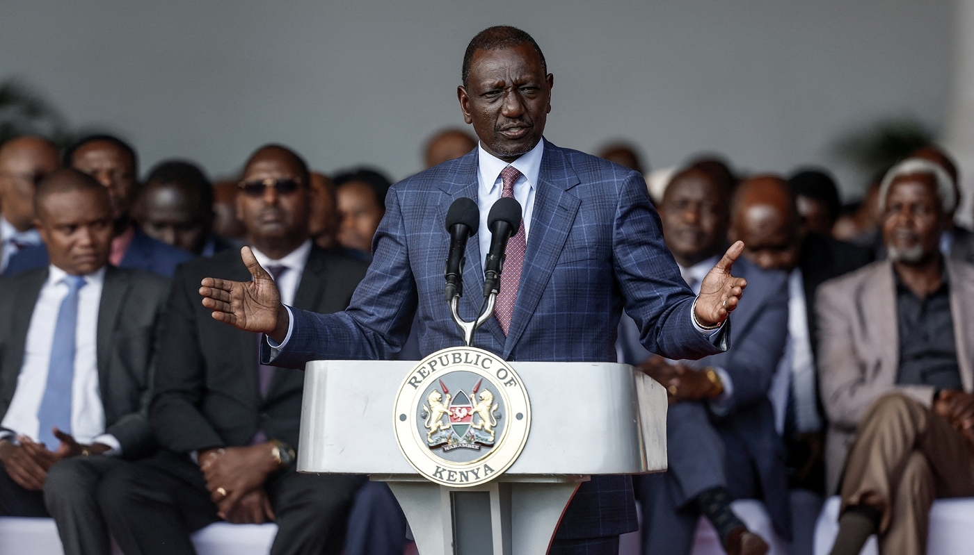Le président kényan William Ruto lors d'une conférence de presse à la State House, à Nairobi, le 26 juin 2024.