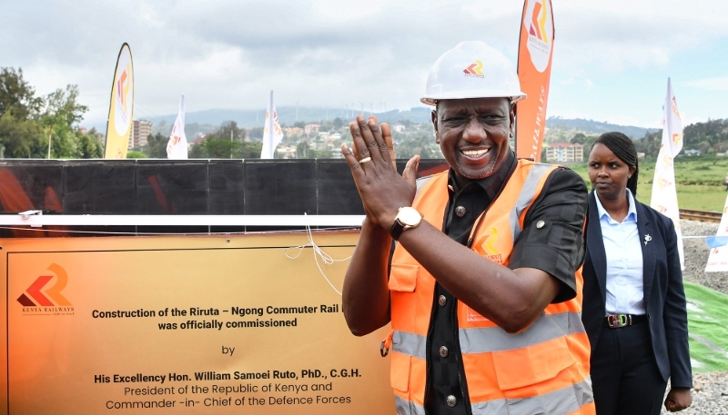 Le président William Ruto à Kajiado, dans le sud du Kenya, en décembre 2023.