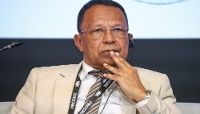 Le président de la Ceni, Thierry Rakotonarivo, à Moscou, le 14 avril 2026.