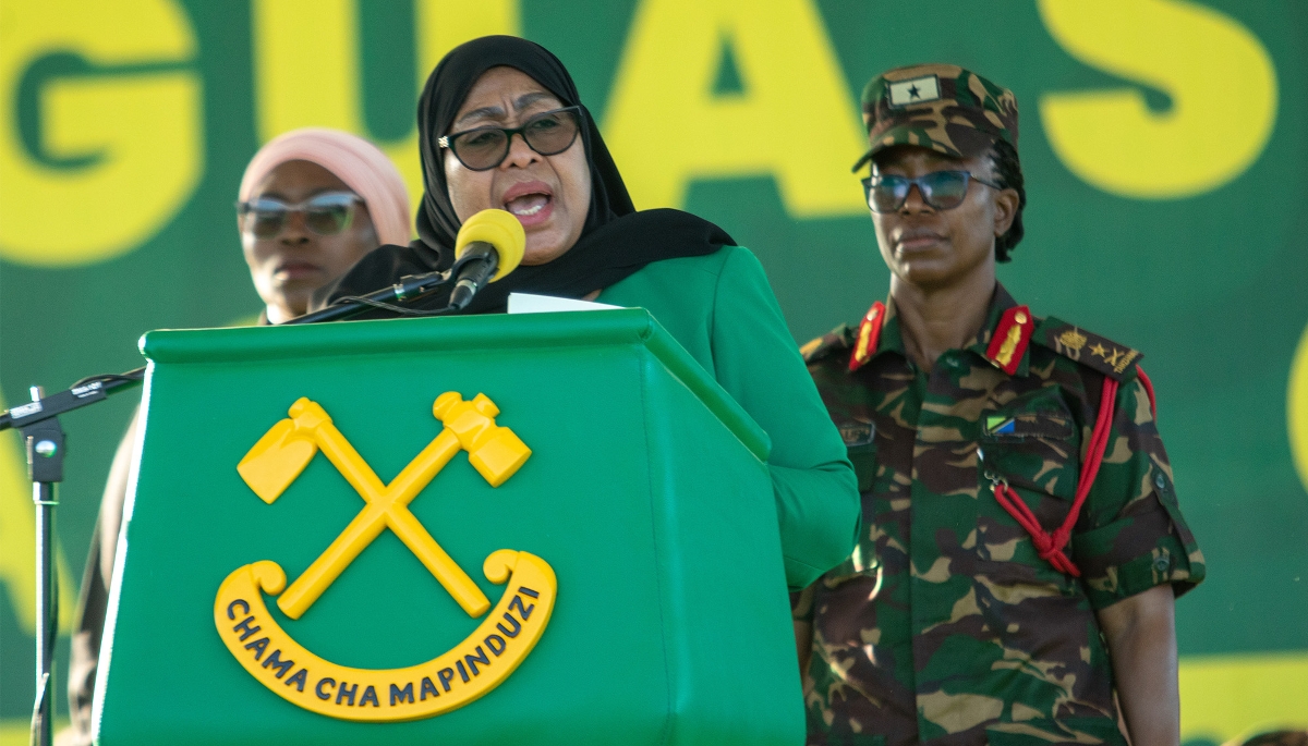 La présidente tanzanienne, Samia Suluhu Hassan, à Dar es-Salam, le 28 août 2025. 