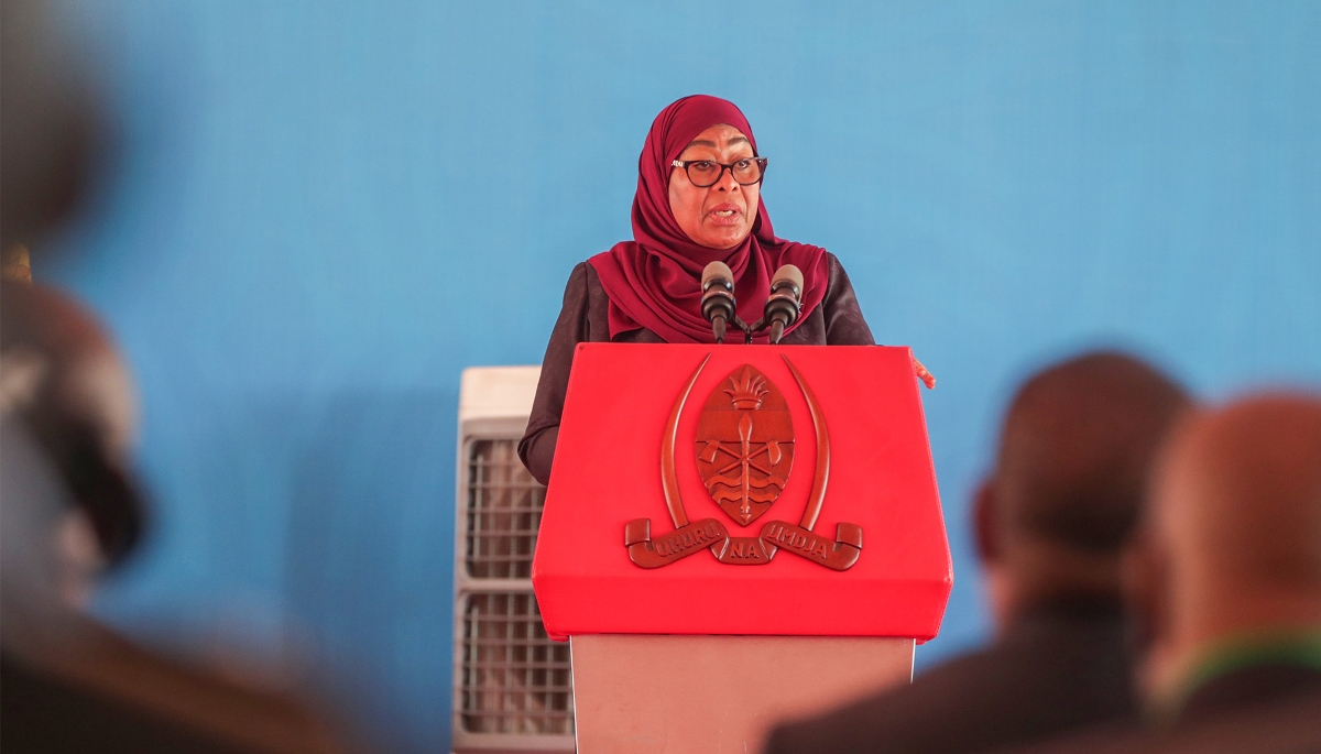La présidente tanzanienne, Samia Suluhu Hassan, à Dar es-Salam, le 7 février 2026. 