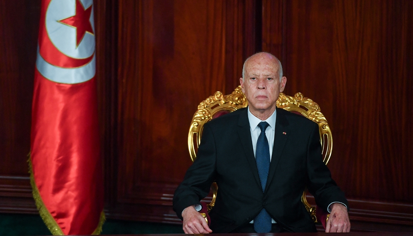 Le président tunisien Kaïs Saïed à Tunis, le 21 octobre 2024.