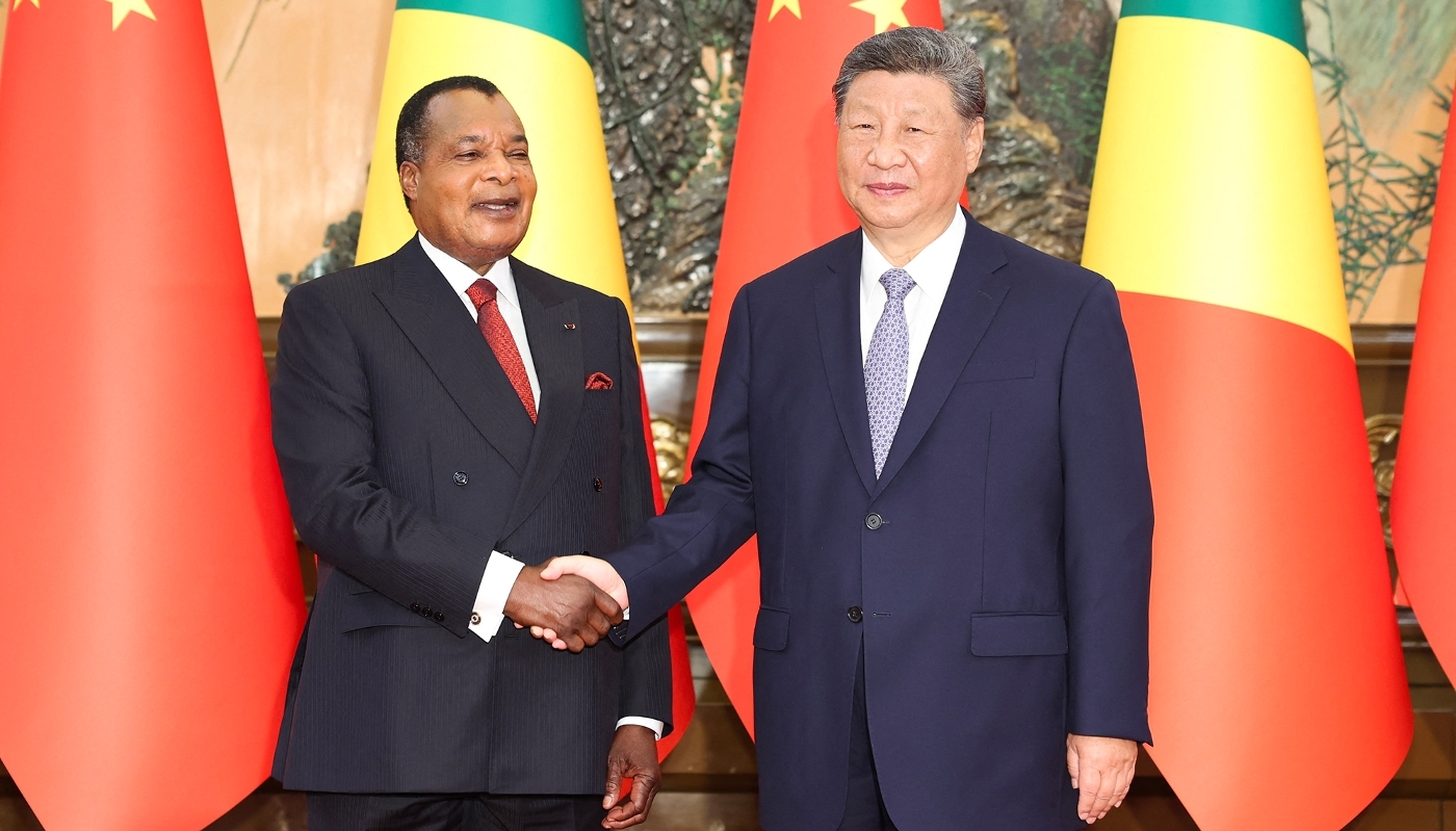 Le président congolais, Denis Sassou-Nguesso, et son homologue chinois, Xi Jinping, à Pékin, en septembre 2025.