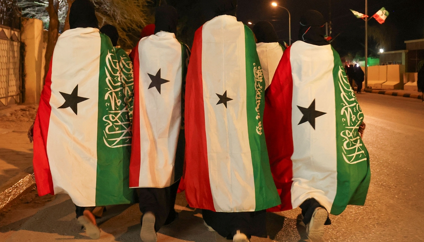 Membres de l'équipe de basketball féminine d'Hargeisa lors des fêtes de l'Indépendance, à Hargeisa, le 17 mai 2024.