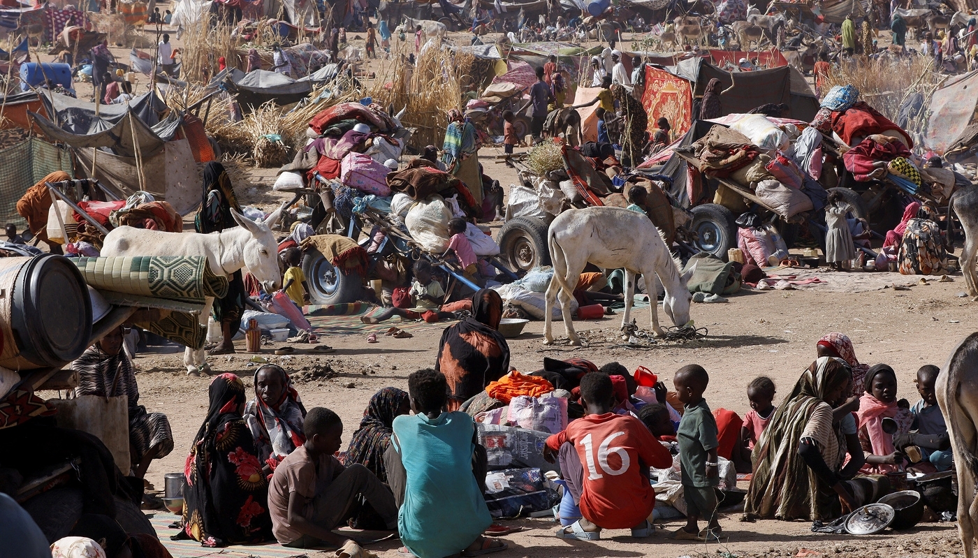 Un camp de réfugiés dans la ville de Tawila, au Darfour, Soudan, en avril 2025.
