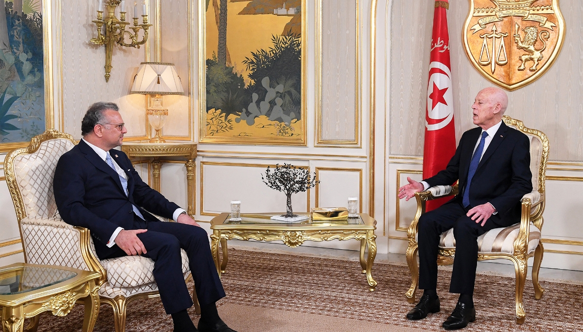 Kaïs Saïed reçoit Massad Boulos au Palais présidentiel, à Carthage, le 22 juillet 2025.