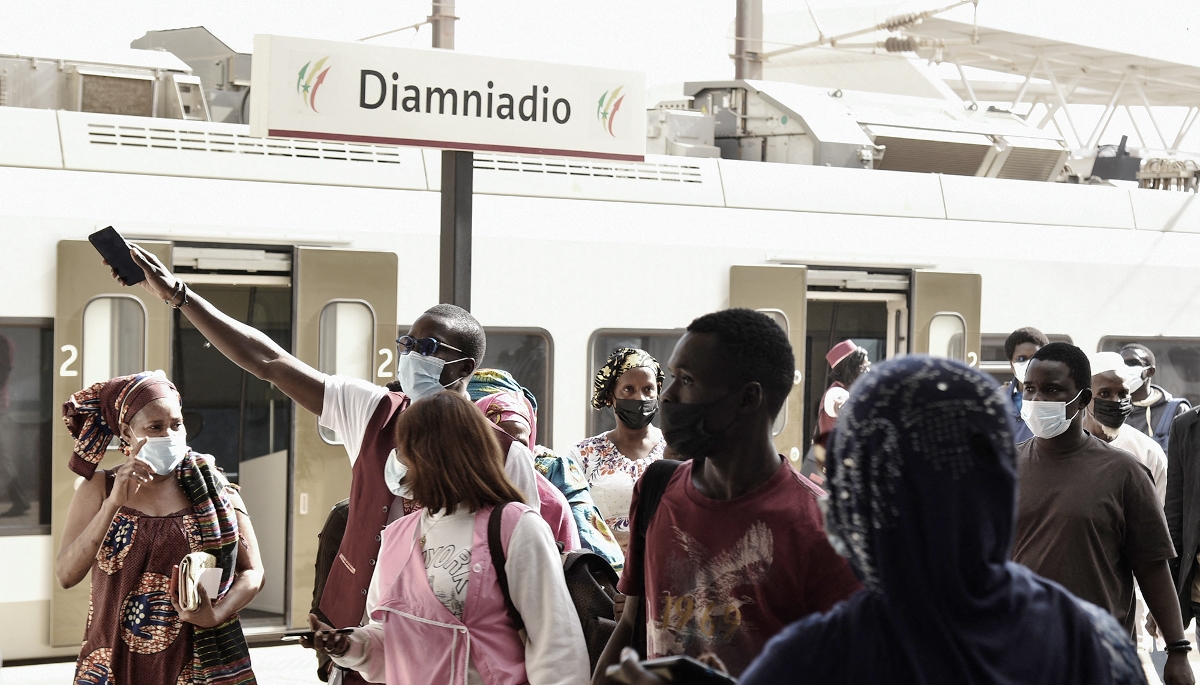 À la station Diamniado du TER de Dakar, le 11 janvier 2022.