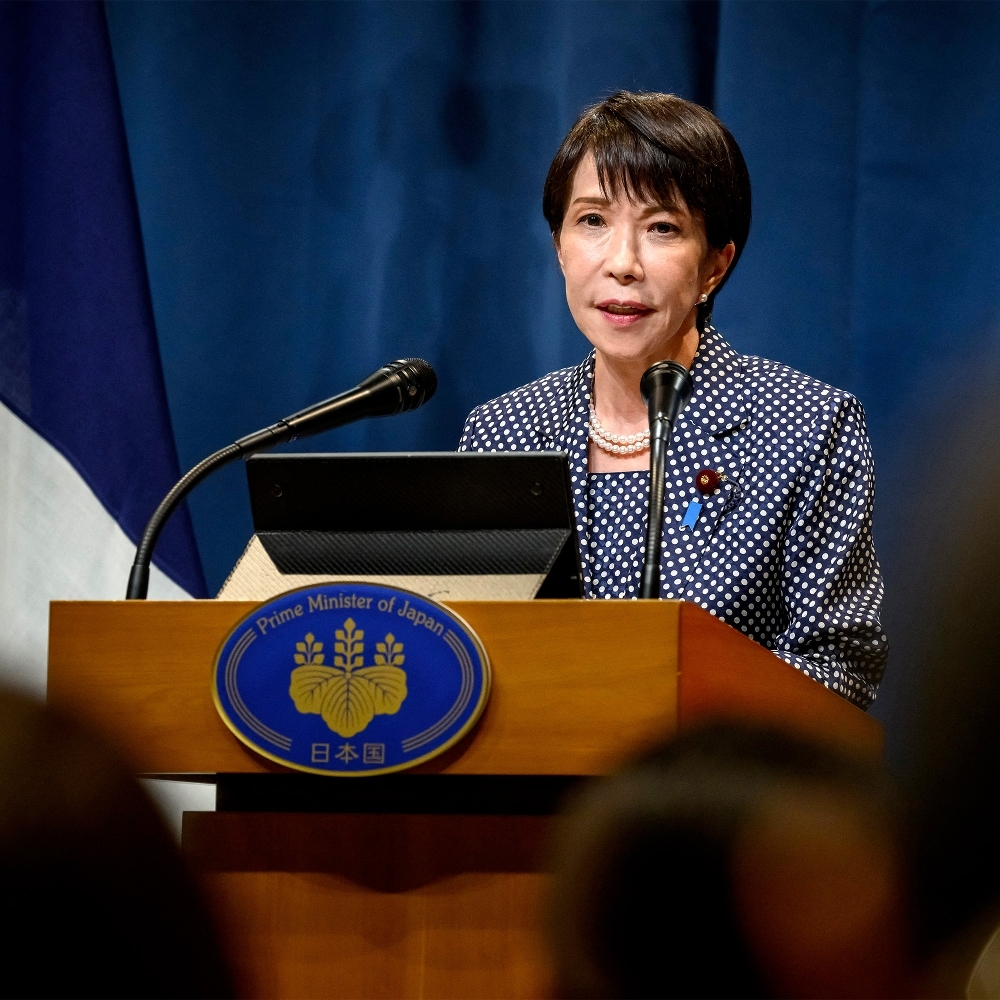 La première ministre japonaise, Sanae Takaichi, à Évian, en France, le 17 juin 2026.