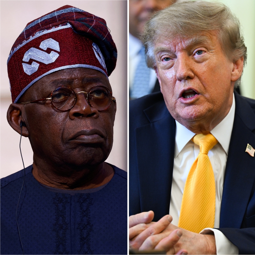 Le président nigérian Bola Tinubu et son homologue américain Donald Trump.