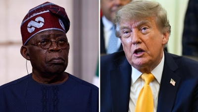 Le président nigérian Bola Tinubu et son homologue américain Donald Trump.