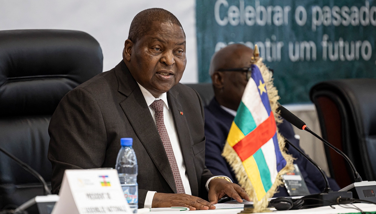 Le président centrafricain, Faustin-Archange Touadéra, à Bangui, le 1er mars 2025.