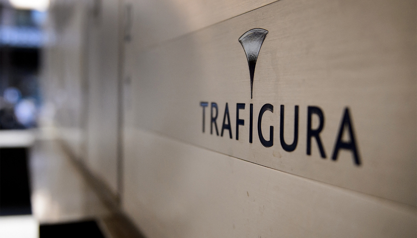 Le logo de la multinationale pétrolière Trafigura, le 2 octobre 2012, dans une succursale à Genève.