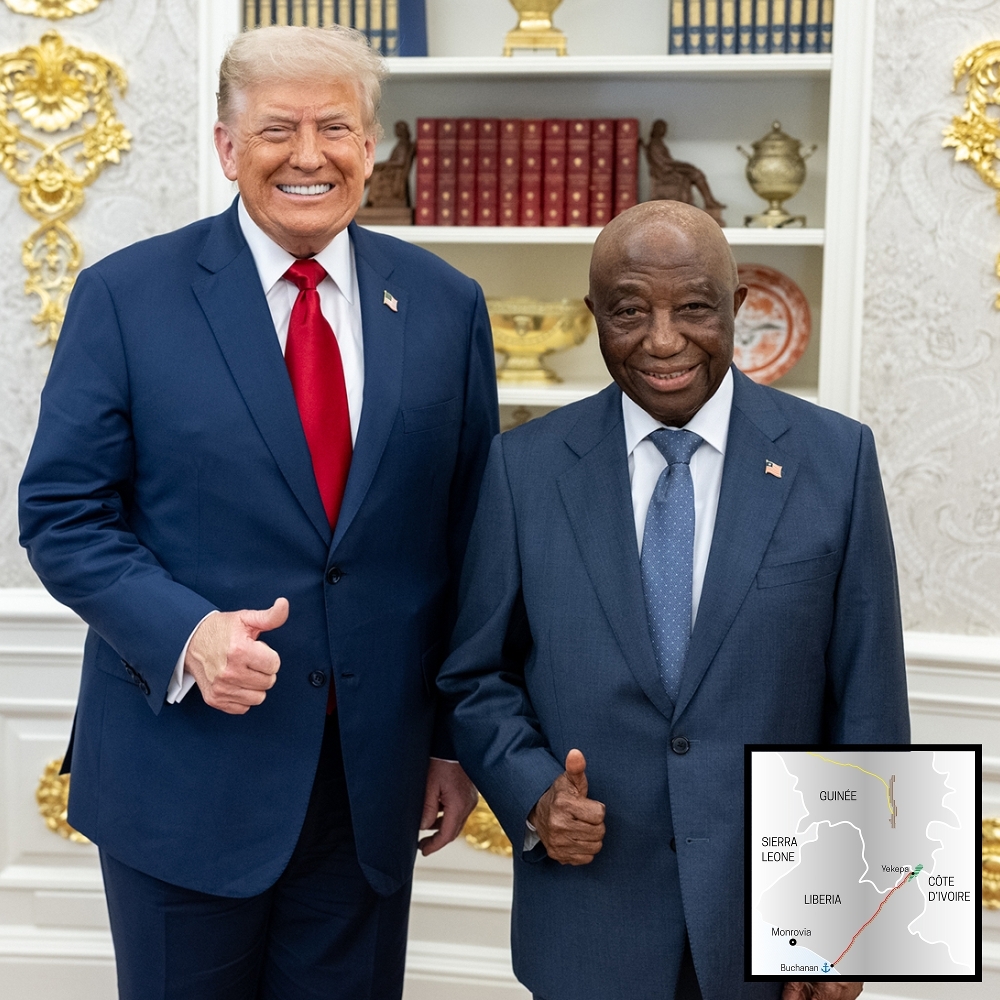 Le président américain, Donald Trump, et son homologue libérien, Joseph Boakai, à Washington, en juillet 2025.