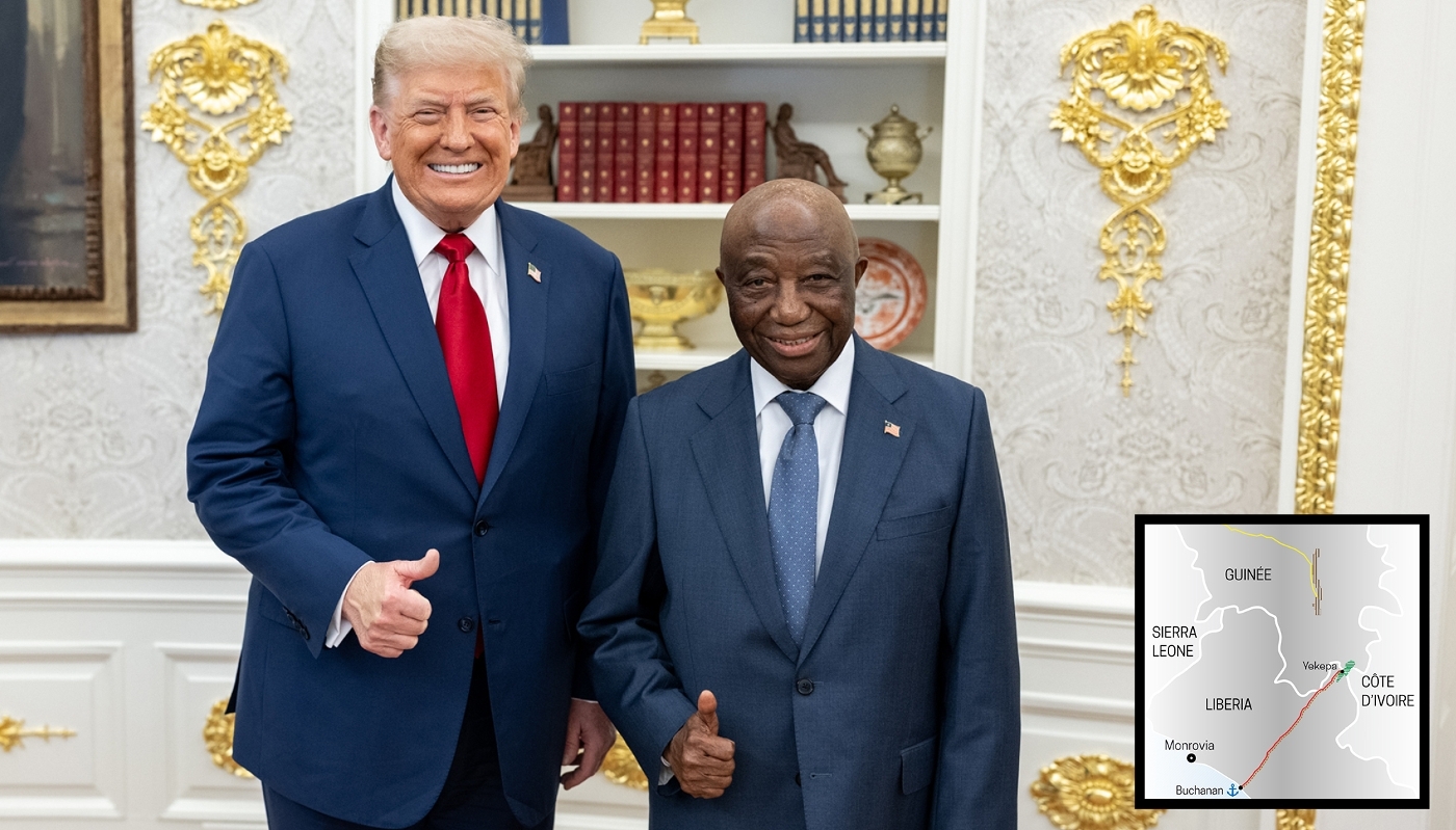 Le président américain, Donald Trump, et son homologue libérien, Joseph Boakai, à Washington, en juillet 2025.