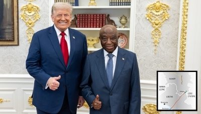 Le président américain, Donald Trump, et son homologue libérien, Joseph Boakai, à Washington, en juillet 2025.