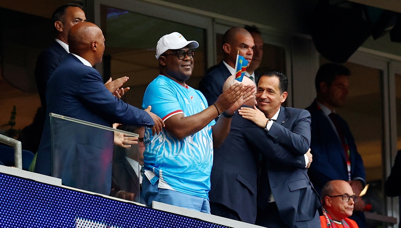 Le président de la RDC, Félix Tshisekedi, à Houston, aux États-Unis, lors de la Coupe du monde de football, le 17 juin 2026.