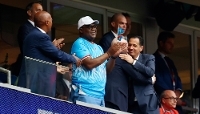 Le président de la RDC, Félix Tshisekedi, à Houston, aux États-Unis, lors de la Coupe du monde de football, le 17 juin 2026.