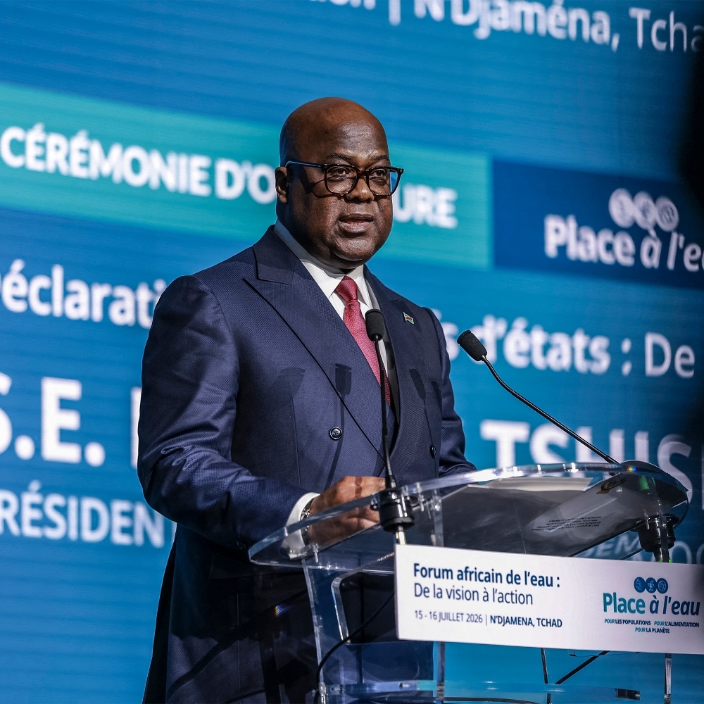 Le président congolais Félix Tshisekedi à N'Djamena, le 16 juillet 2026.