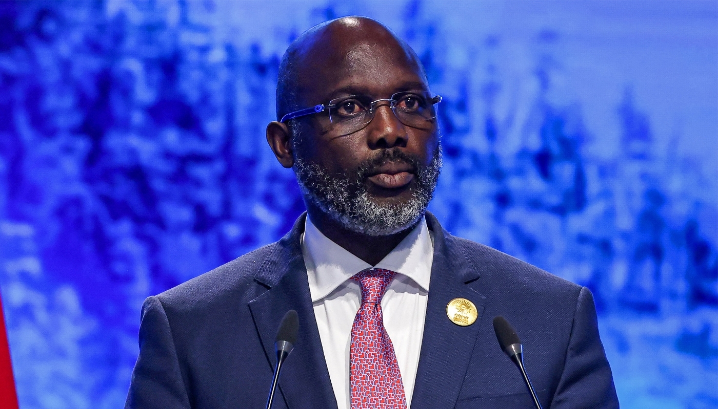 Le président du Liberia, George Weah, à charm el-Sheikh, en Égypte, le 8 novembre 2022.