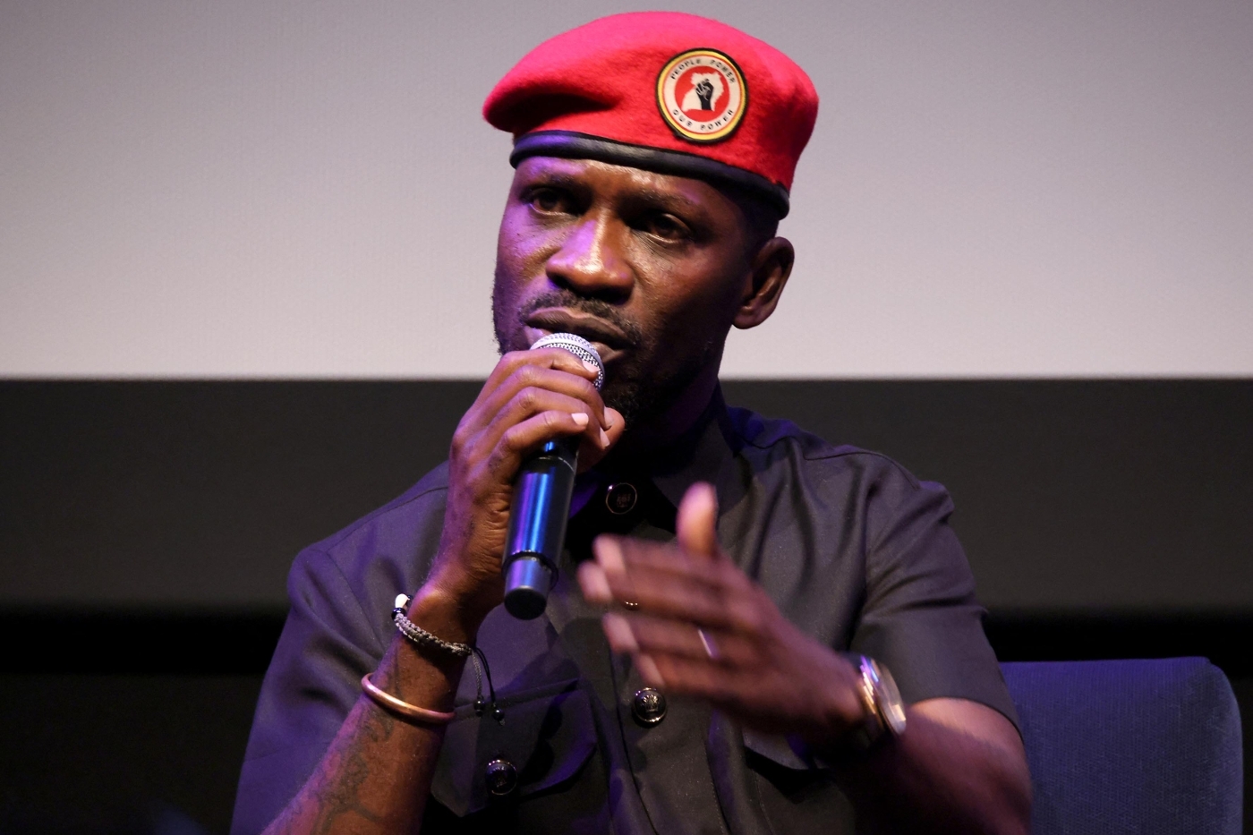 L'opposant ougandais Robert Kyagulanyi Ssentamu, dit Bobi Wine, en juillet 2023.