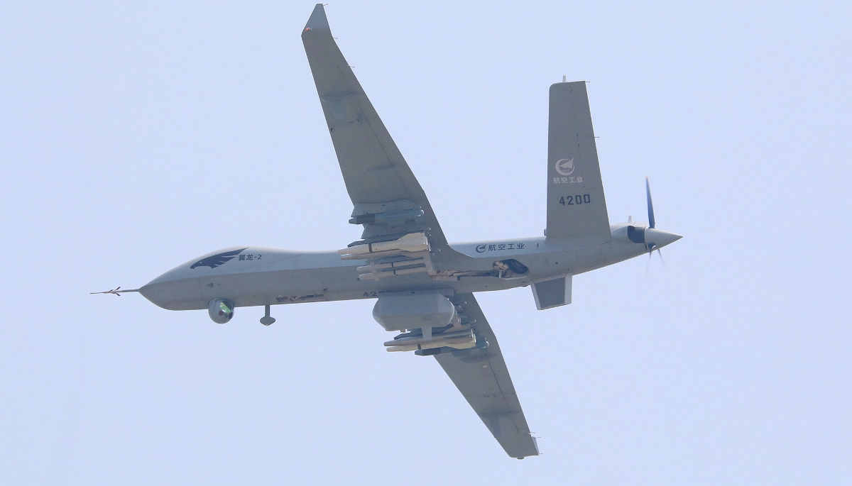 Le drone Wing Loong II à Zhuhai, dans la région du Guangdong, en Chine, le 28 septembre 2021.