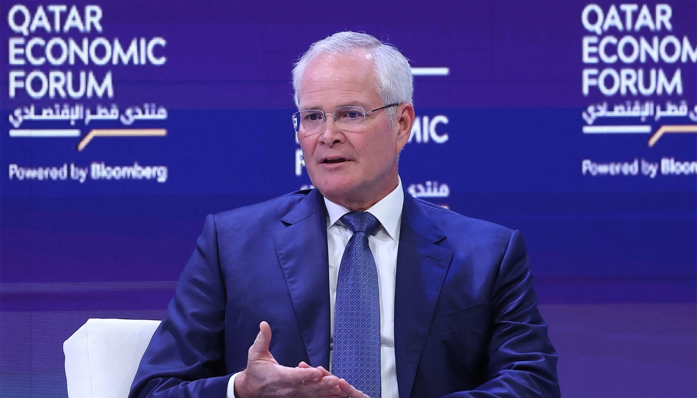 Le PDG d'ExxonMobil, Darren Woods, au Forum économique du Qatar, à Doha, le 15 mai 2024.