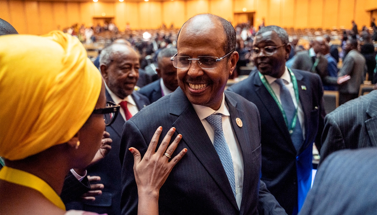 Le président de la Commission de l'Union africaine, Mahamoud Ali Youssouf, à Addis-Abeba, le 15 février 2025. 