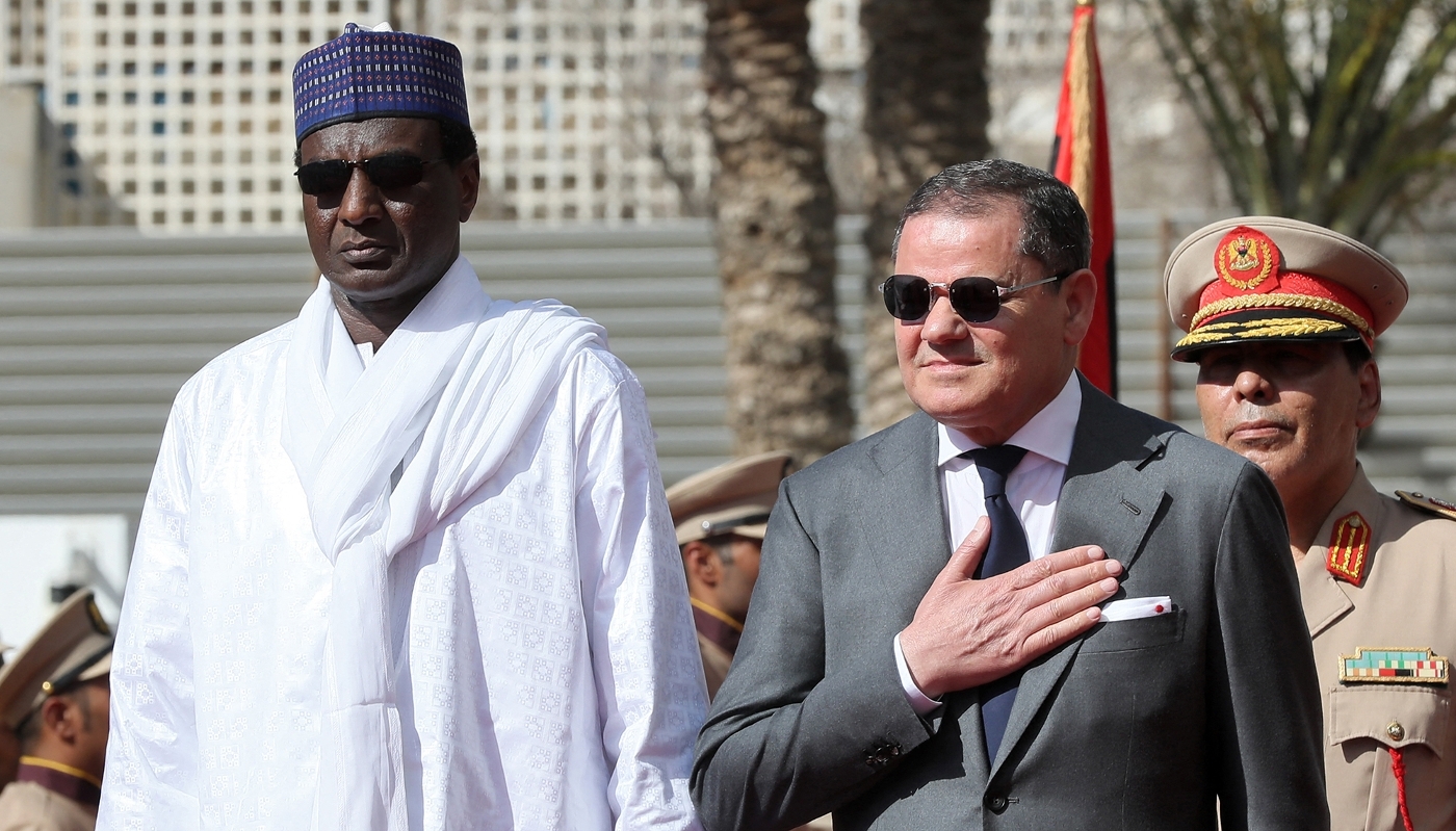 Le premier ministre nigérien, Ali Lamine Zeine, et son homologue du Gouvernement d'union nationale libyen, Abdelhamid Dabaiba, à Tripoli, le 15 juin 2026.