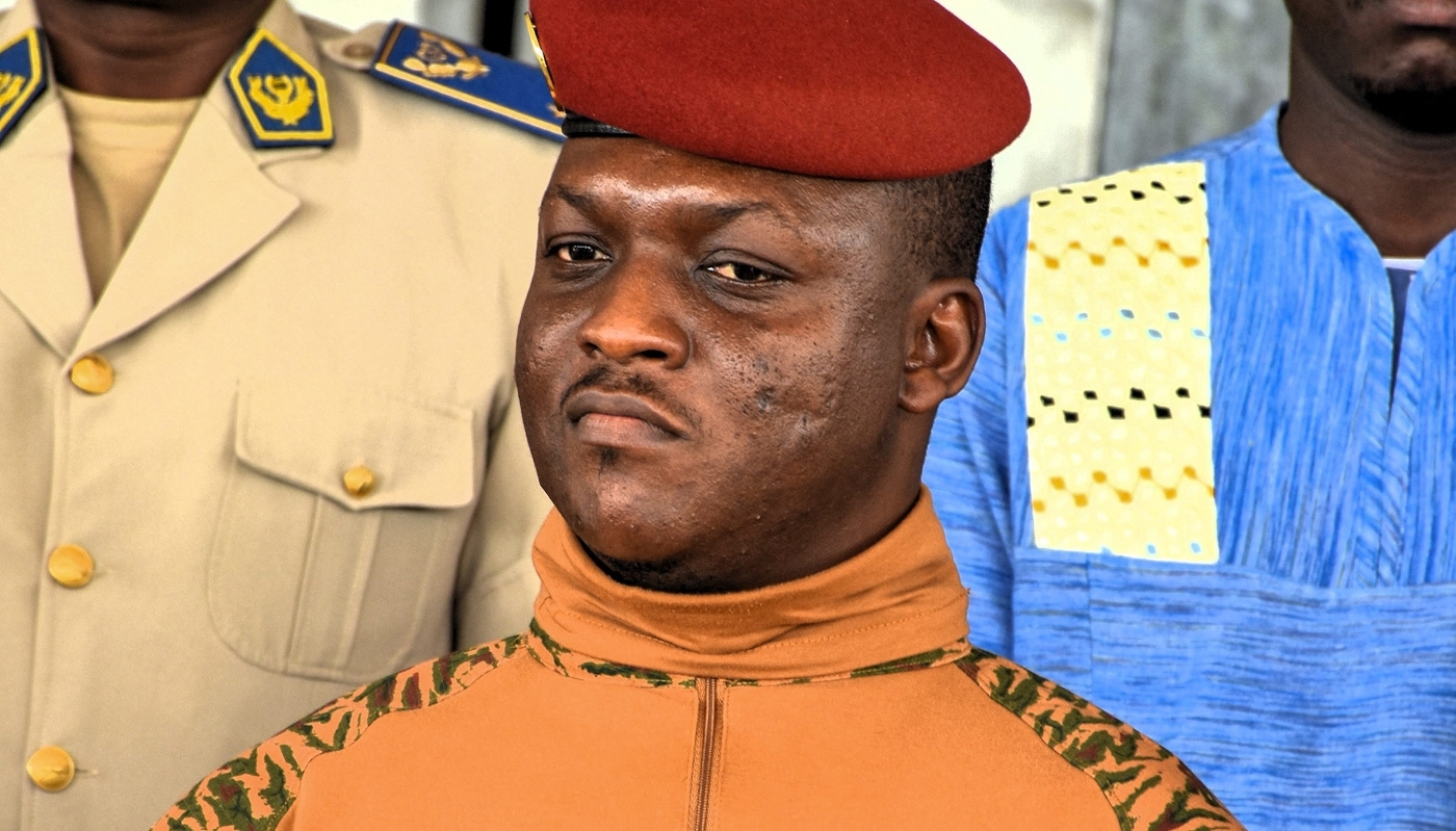 Le président burkinabè Ibrahim Traoré, le 25 juin 2024 à Ouagadougou.
