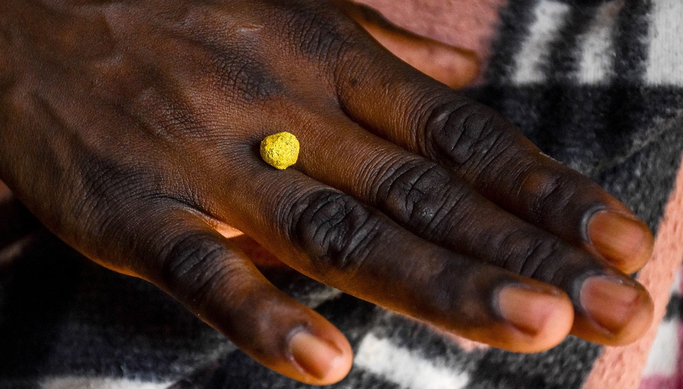 Or brut extrait d'une mine à Kakamega, au Kenya, en 2018.