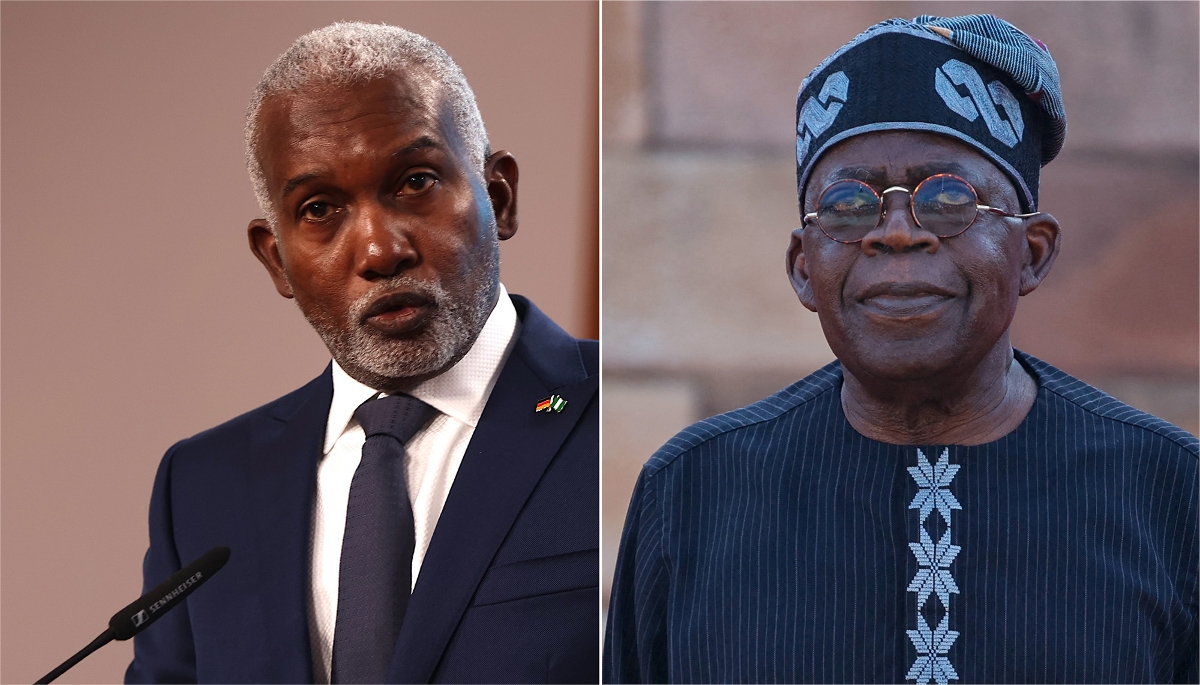 Le ministre nigérian des affaires étrangères, Yusuf Tuggar (à gauche) et le président, Bola Tinubu.