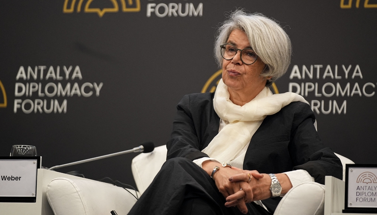 Annette Weber, représentante spéciale de l'Union européenne pour la Corne de l'Afrique, lors du Forum diplomatique à Antalya, en Turquie, le 18 avril 2026.