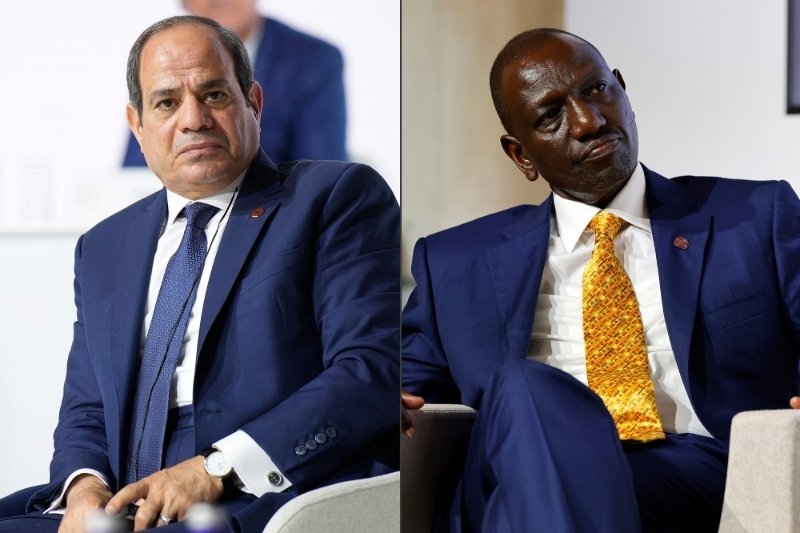 Le président égyptien Abdel Fattah al-Sissi et son homologue kenyan William Ruto.