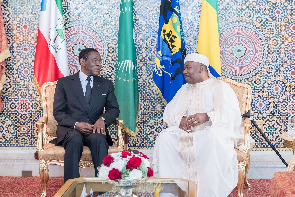 Le président équato-guinéen Teodoro Obiang et son homologue gabonais Ali Bongo, en 2019.