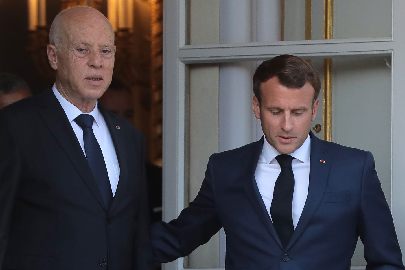 Kaïs Saïed et Emmanuel Macron lors d'une rencontre à L'Elysée en juin 2020.