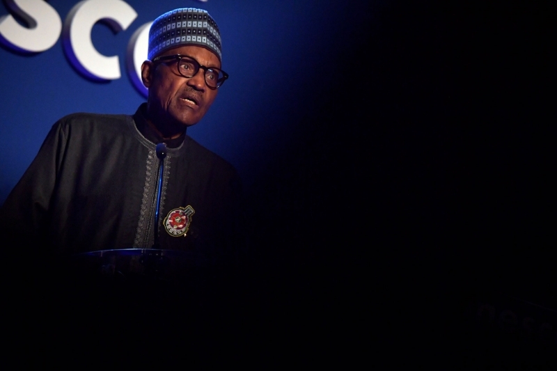 Le président nigérian Muhammadu Buhari, ici au75e anniversaire de l'Unesco, à Paris.