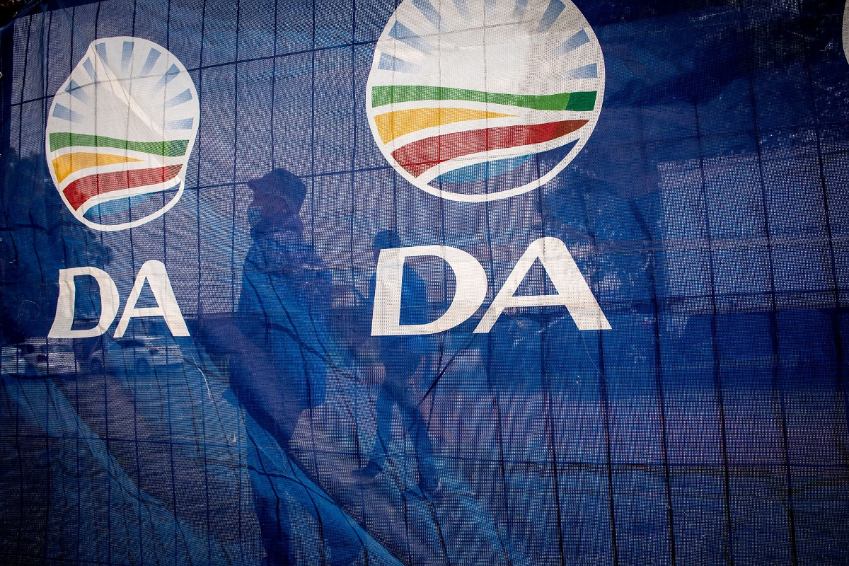 Un meeting du parti DA, à Johannesburg, en octobre 2021.